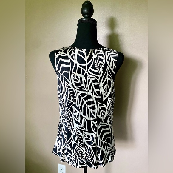 Vintage TALBOTS dead-stock NWT Pure Silk Blouse tropical sleeveless pretty sz 10 - Picture 2 of 13